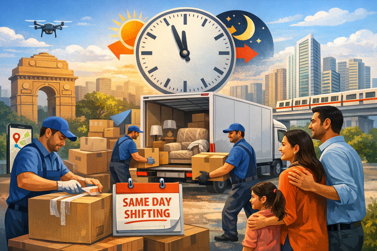 same-day shifting India,